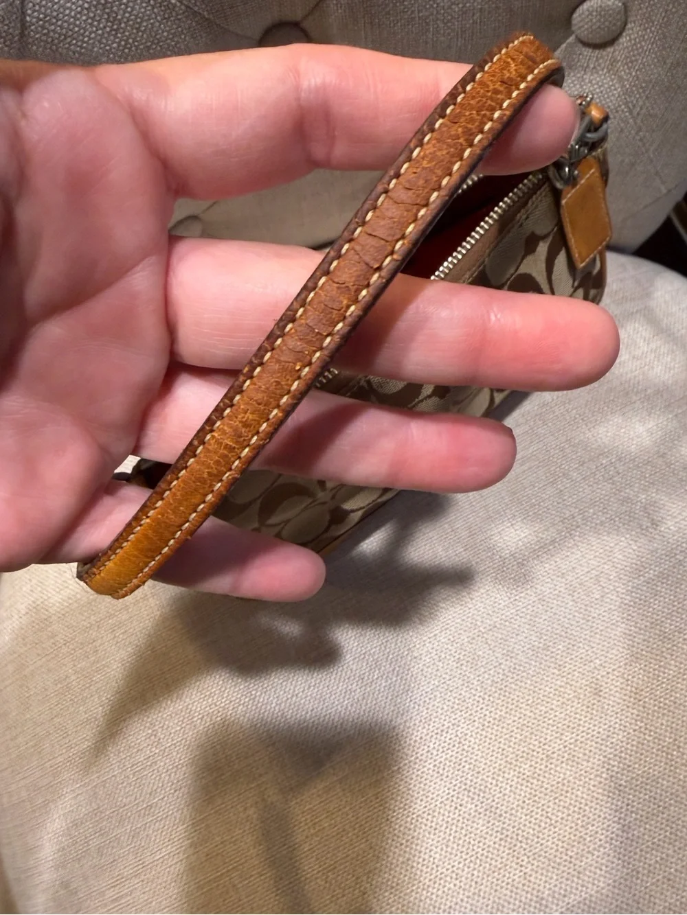Coach Y2K Hampton Mini Signature Wristlet Brown Canvas Leather Pochette Bag 2004 - Picture 12 of 16